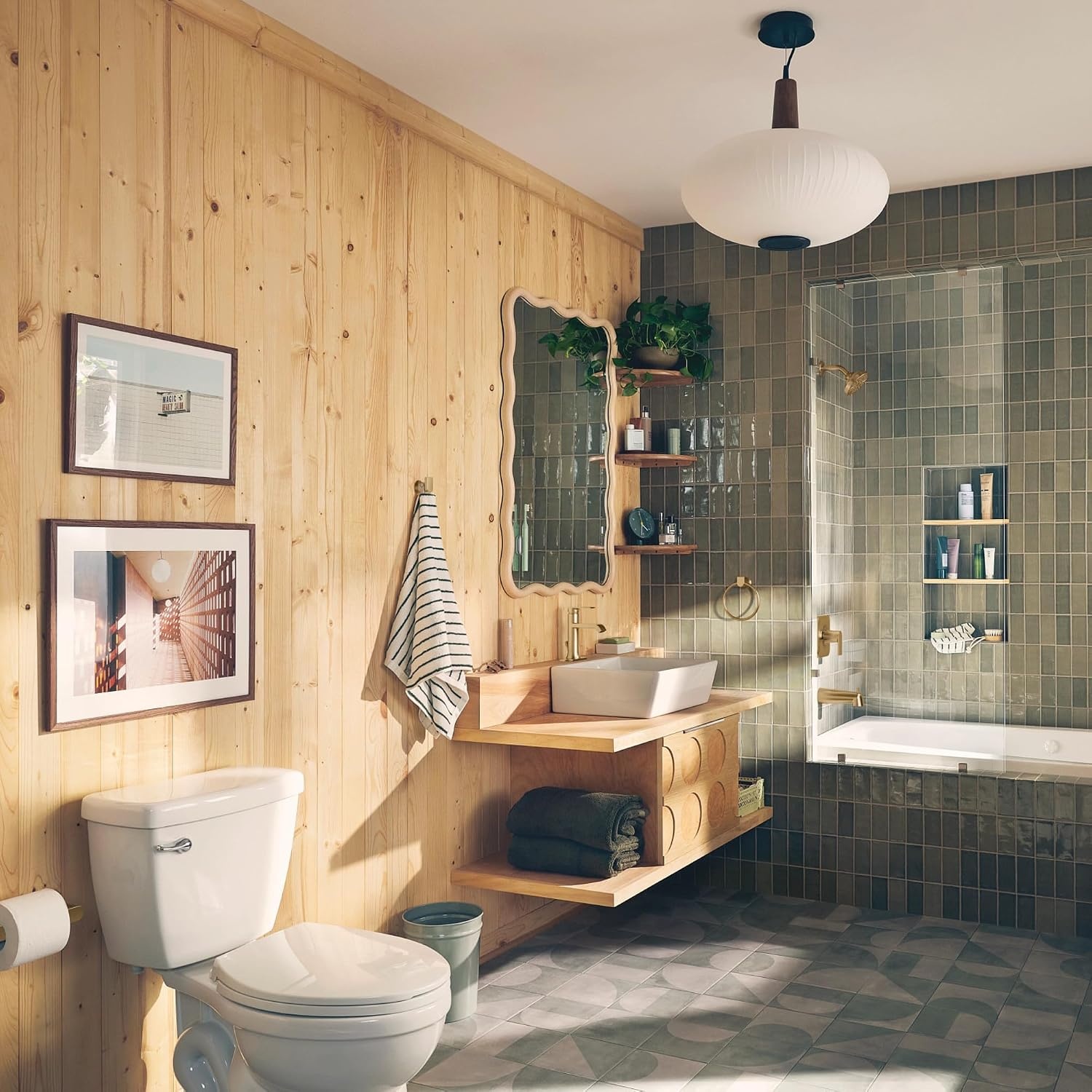 image:imageMoen Genta LX Matte Black Pressure Balancing Modern Shower Set with Showerhead Lever Handle and Tub Spout PosiTemp Valve Required T2473EPBLBronzed Gold