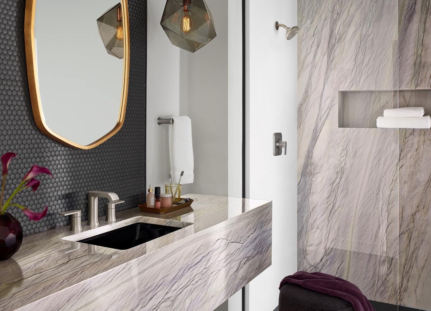 image:imageMoen Genta LX Modern Single Kitchen or Bathroom Towel Bar 68Inch Brushed Nickel BH3886BNBrushed Nickel
