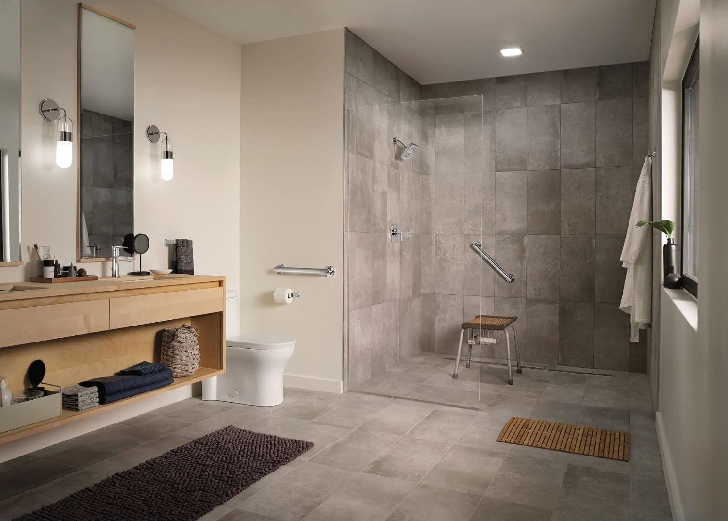 image:imageMoen Genta LX Modern Single Kitchen or Bathroom Towel Bar 68Inch Brushed Nickel BH3886BNChrome