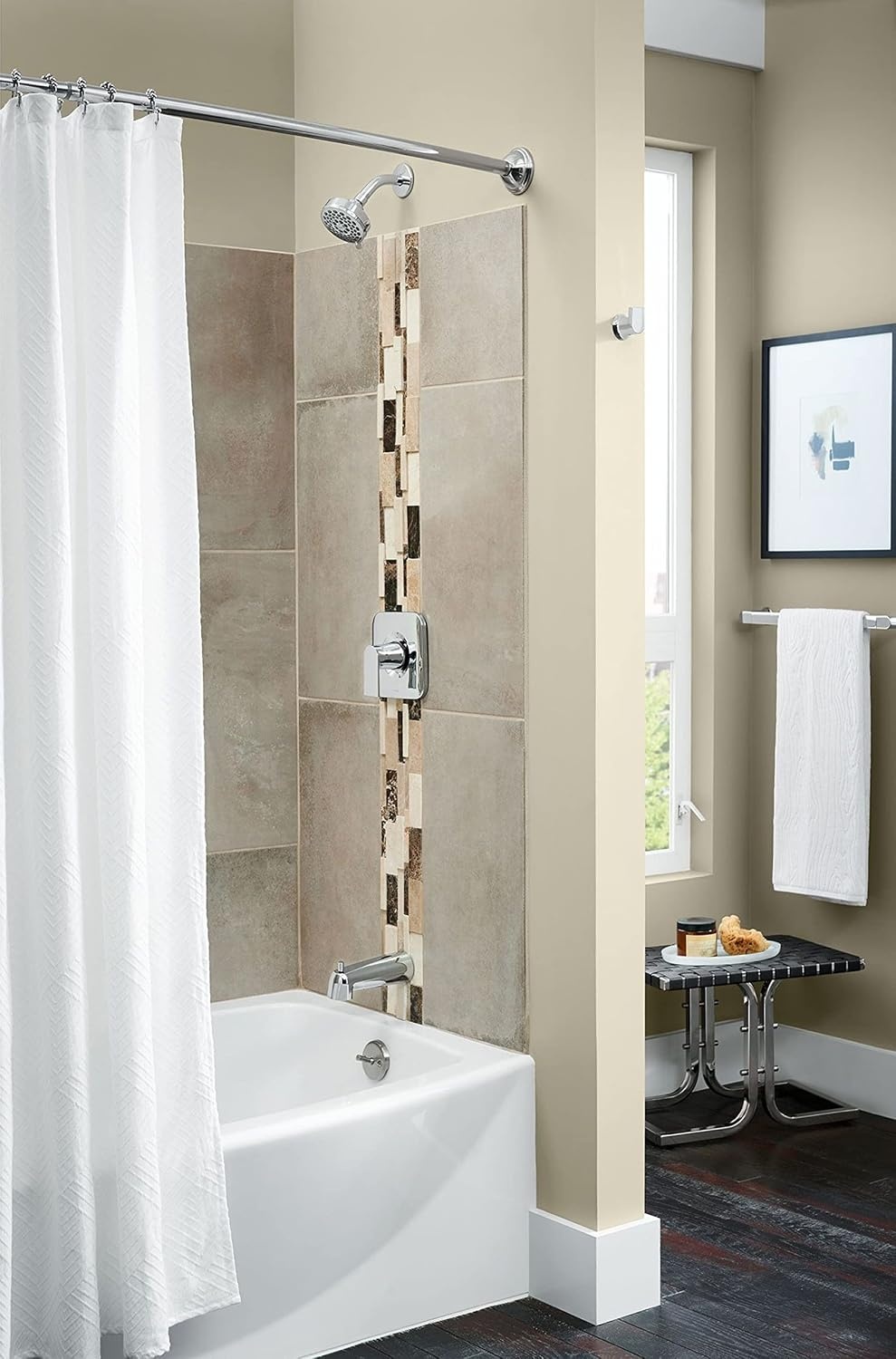 image:imageMoen Genta LX Modern Single Kitchen or Bathroom Towel Bar 68Inch Brushed Nickel BH3886BNChrome
