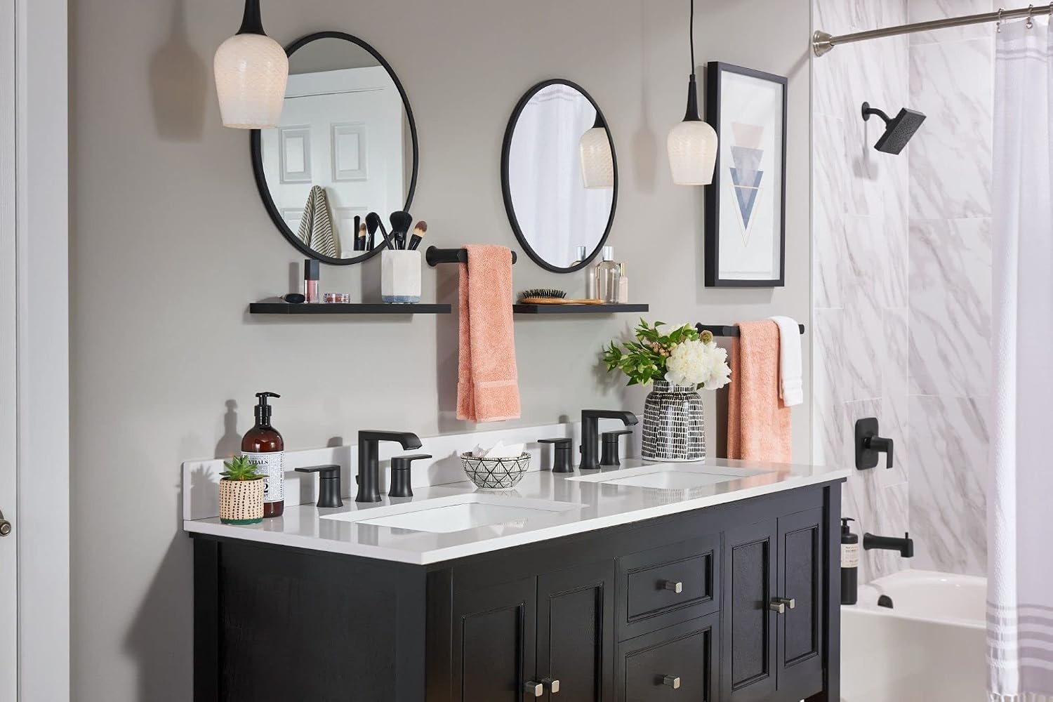 image:imageMoen Genta LX Modern Single Kitchen or Bathroom Towel Bar 68Inch Brushed Nickel BH3886BNMatte Black