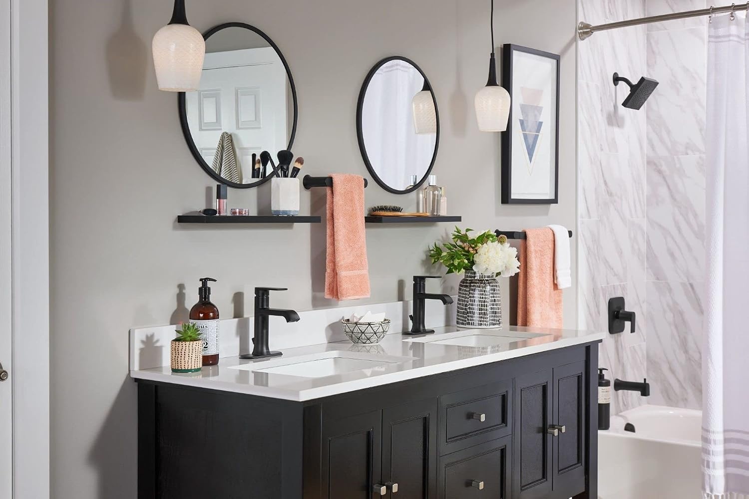 image:imageMoen Genta LX Modern Single Kitchen or Bathroom Towel Bar 68Inch Brushed Nickel BH3886BNMatte Black