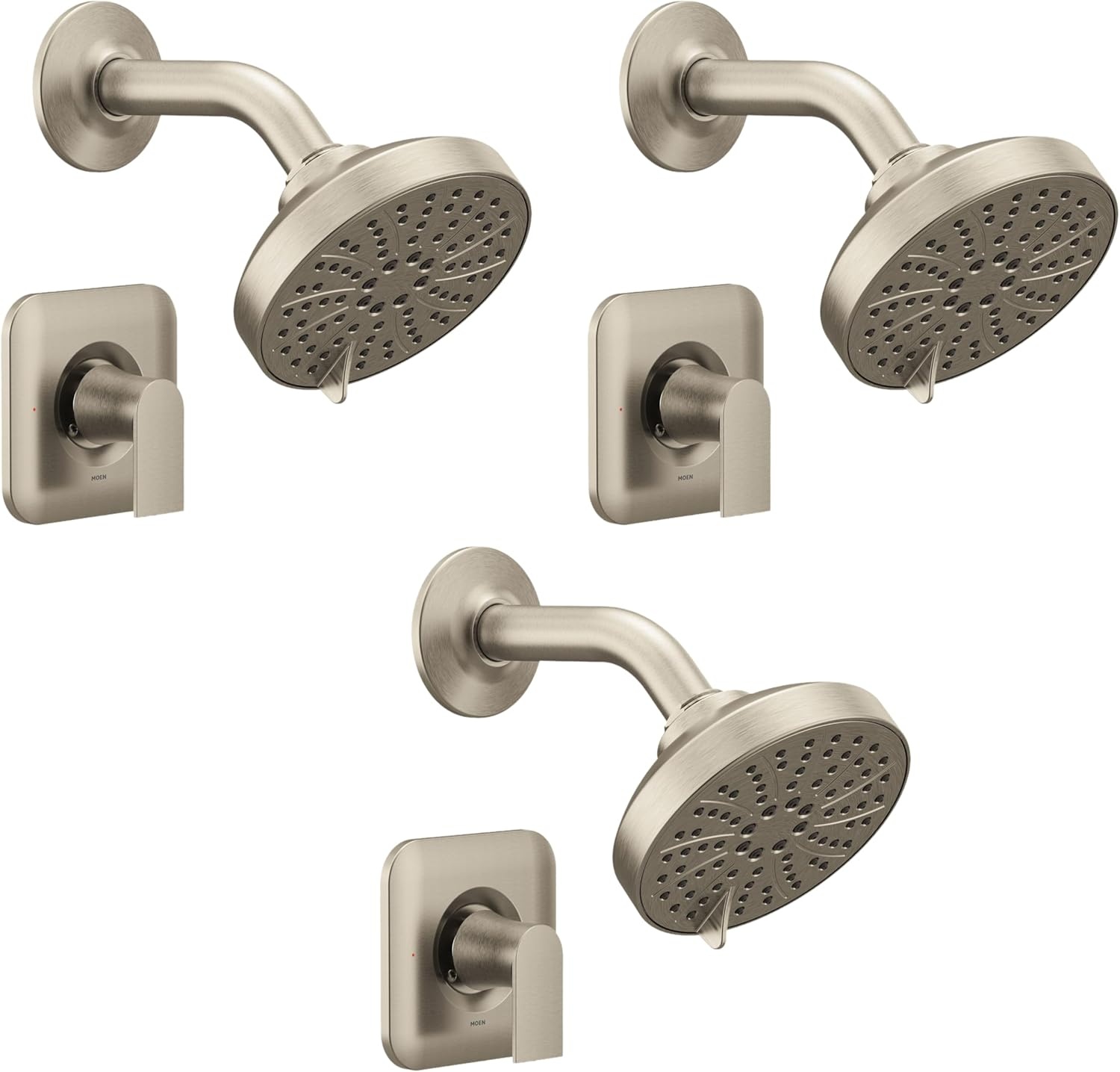 image:imageMoen Genta LX Pressure Balancing EcoPerformance Modern Shower Trim with Showerhead and Lever Handle PosiTemp Valve Required Matte Black T2472EPBLBrushed Nickel