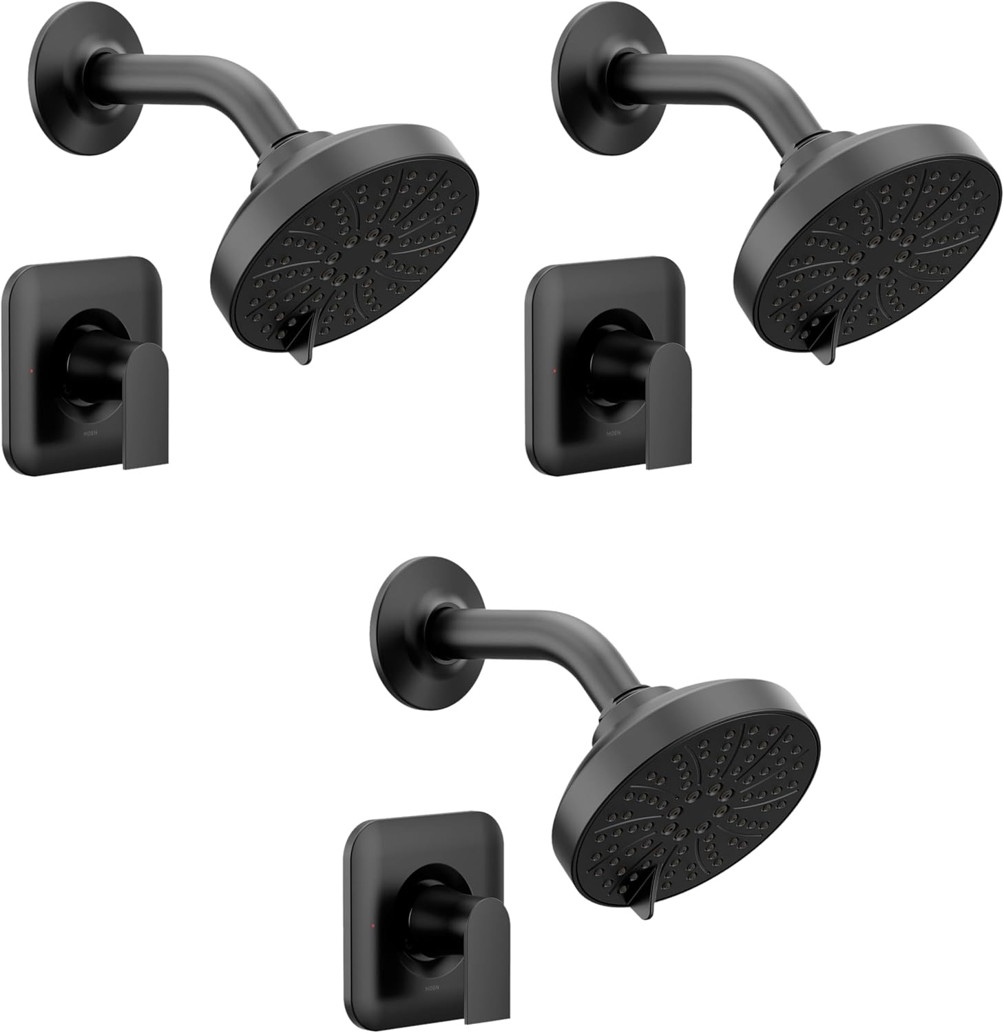 image:imageMoen Genta LX Pressure Balancing EcoPerformance Modern Shower Trim with Showerhead and Lever Handle PosiTemp Valve Required Matte Black T2472EPBLMatte Black