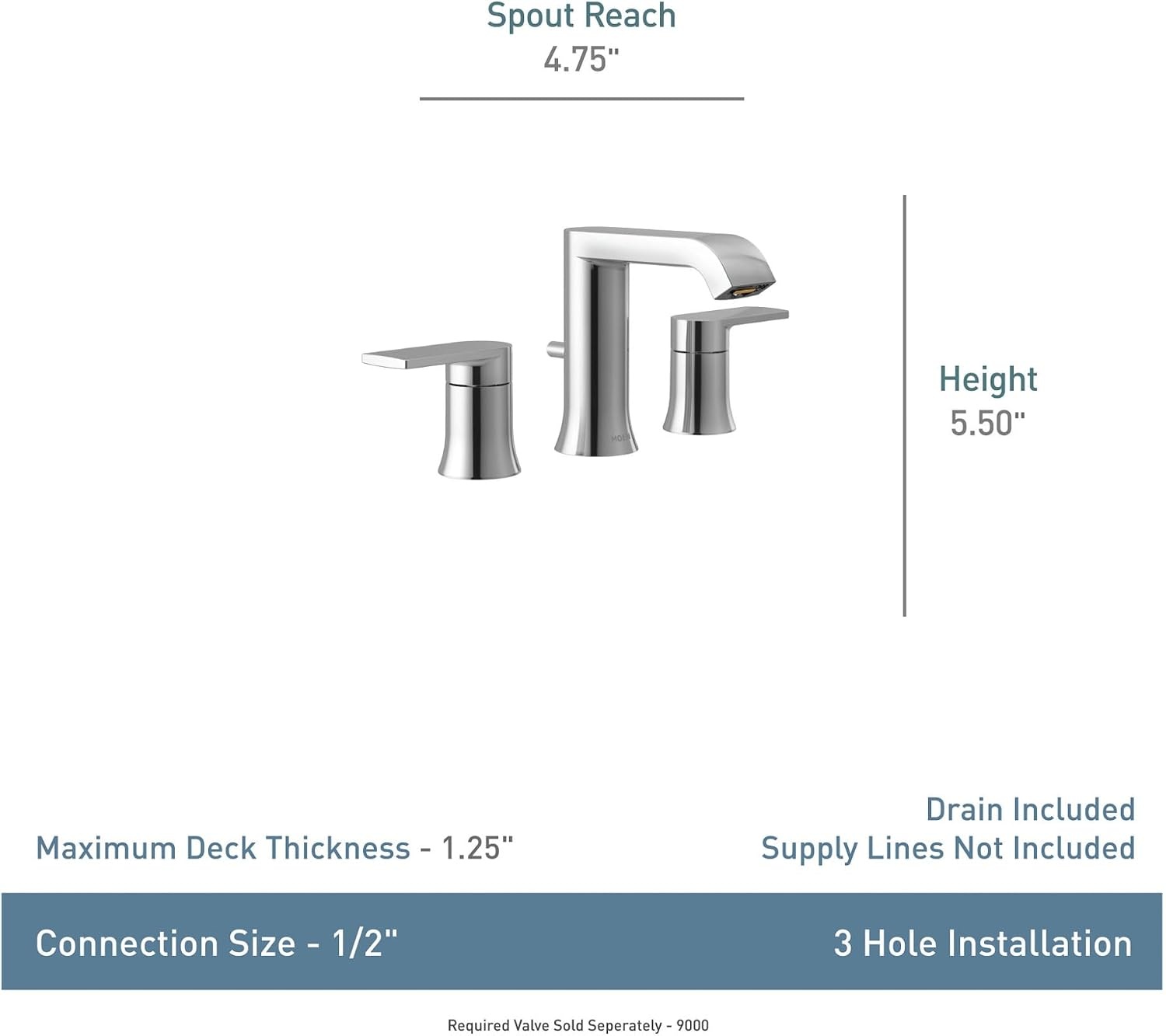 image:imageMoen Genta LX TwoHandle High Arc Widespread Bathroom Sink Faucet for 3Hole Setups Valve Included Brushed Nickel TV6708BNBronzed Gold