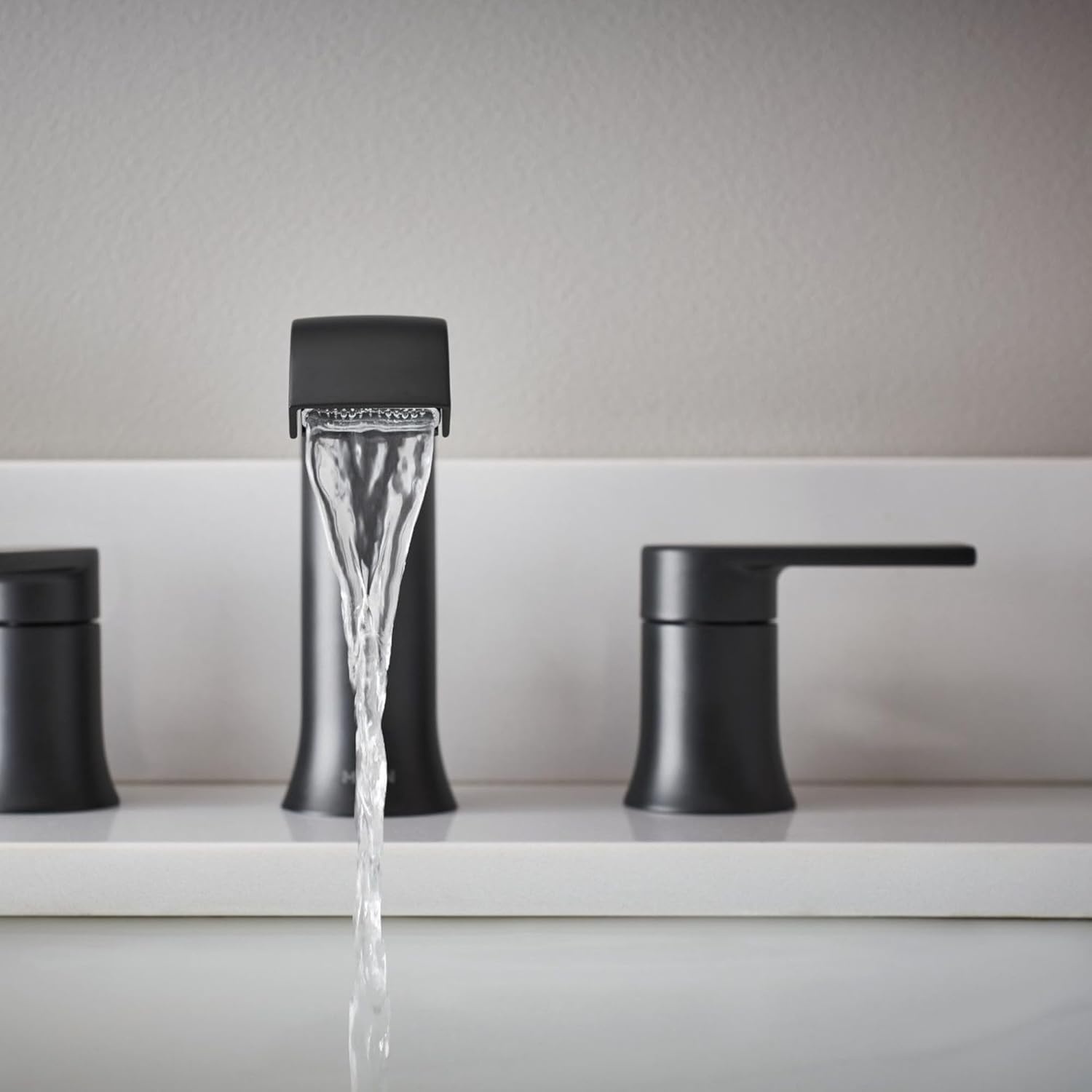 image:imageMoen Genta LX TwoHandle High Arc Widespread Bathroom Sink Faucet for 3Hole Setups Valve Included Brushed Nickel TV6708BNMatte Black