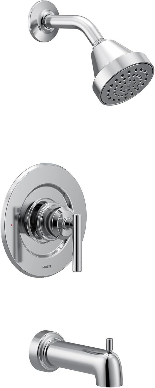 image:imageMoen Gibson Chrome Pressure Balancing EcoPerformance Showerhead Shower Handle and Tub Spout PosiTemp Valve Required T2903EPChrome