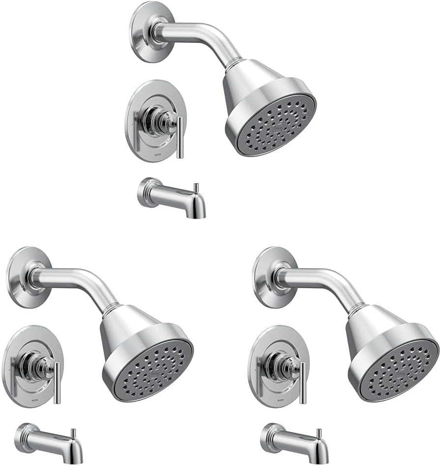 image:imageMoen Gibson Chrome Pressure Balancing EcoPerformance Showerhead Shower Handle and Tub Spout PosiTemp Valve Required T2903EPChrome