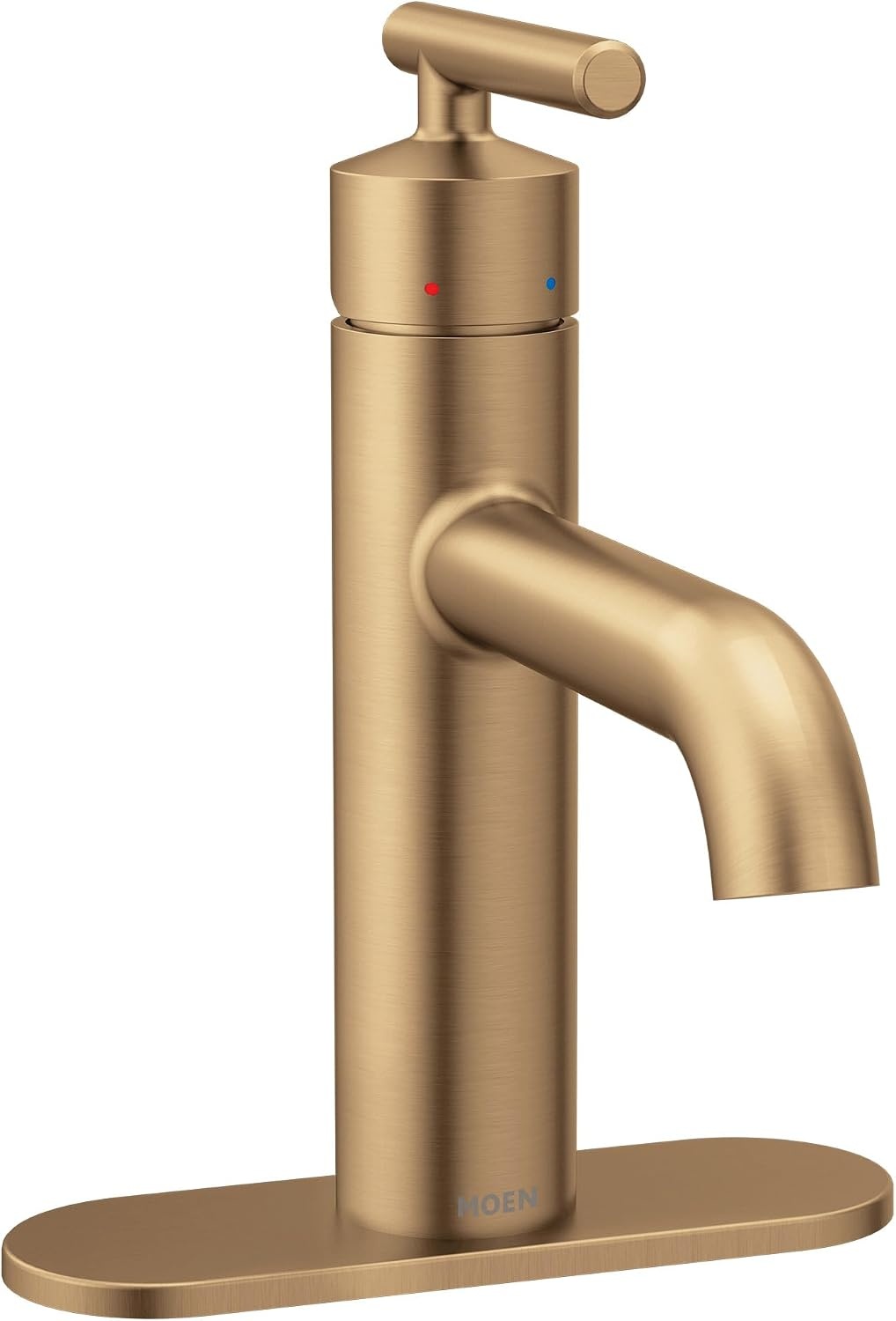 image:imageMoen Gibson OneHandle Single Hole Modern Bathroom Sink Faucet with Optional Deckplate Matte Black 6145BLBronzed Gold