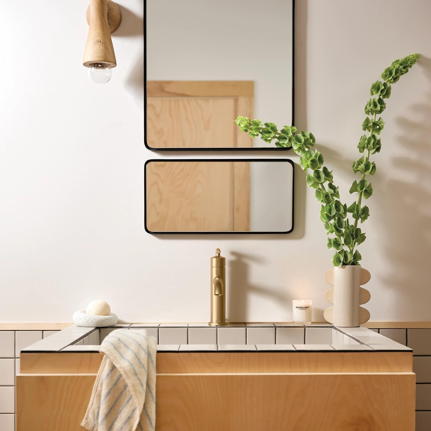 image:imageMoen Gibson OneHandle Single Hole Modern Bathroom Sink Faucet with Optional Deckplate Matte Black 6145BLBronzed Gold