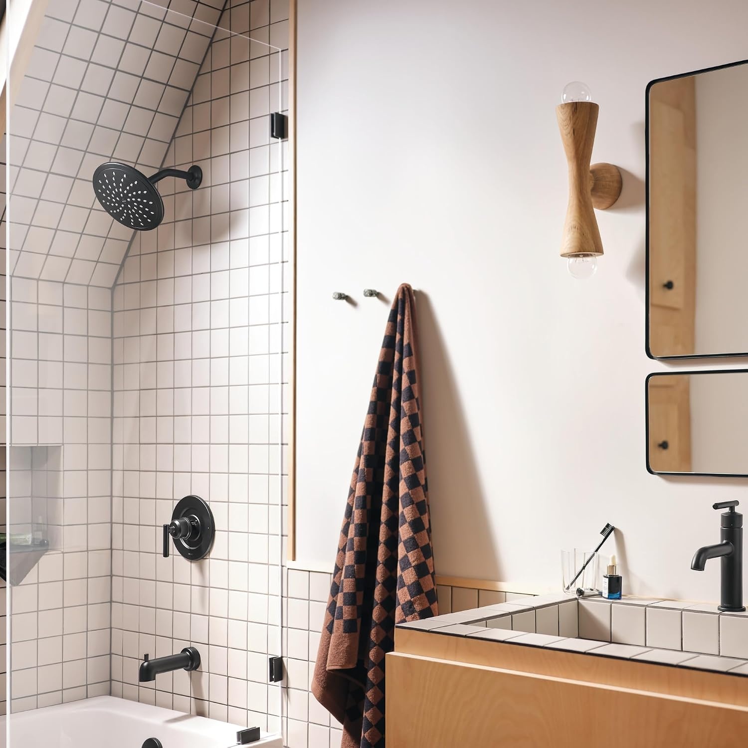 image:imageMoen Gibson Pressure Balancing Modern Shower Lever Handle PosiTemp Valve Required Matte Black T2901BLMatte Black