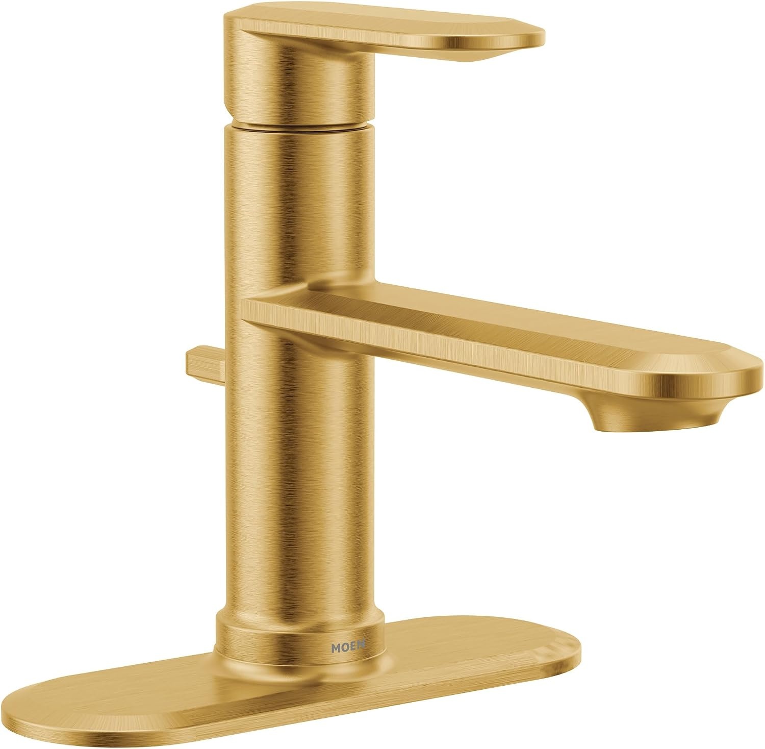 image:imageMoen Greenfield Brushed Gold Single Handle Bathroom Sink Faucet with Optional Deckplate 6504BG