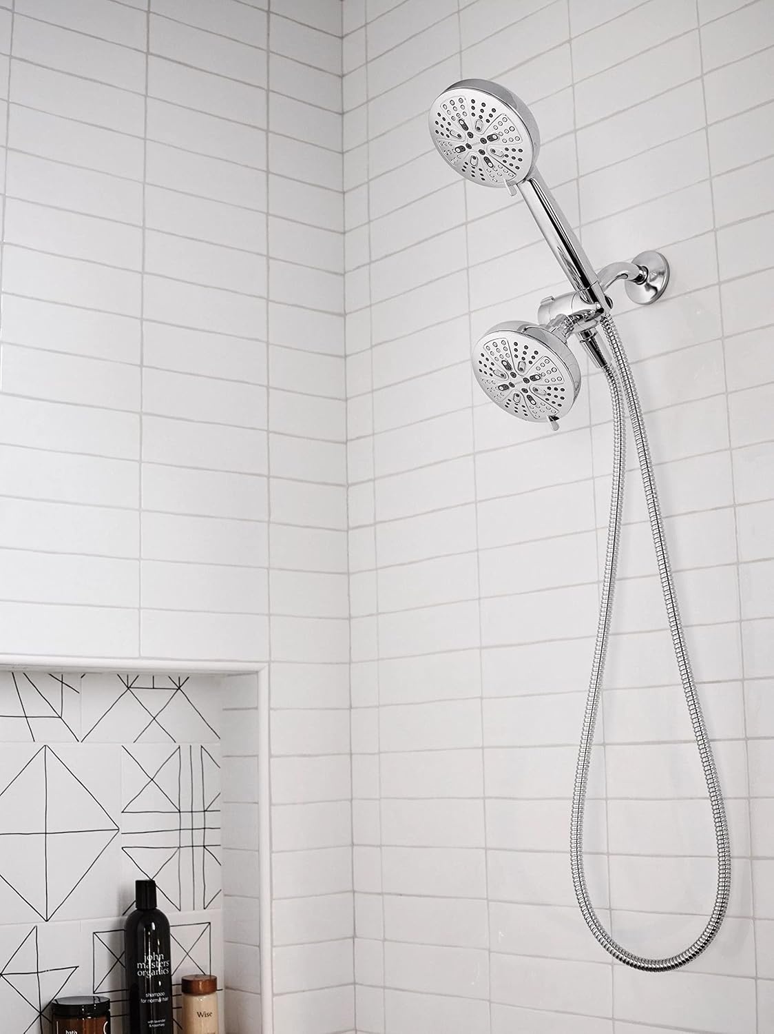 image:imageMoen Hydro Energetix High Pressure Dual Shower Head with Handheld Spray Combo 8 Shower Head Spray Settings Chrome Finish 200C0