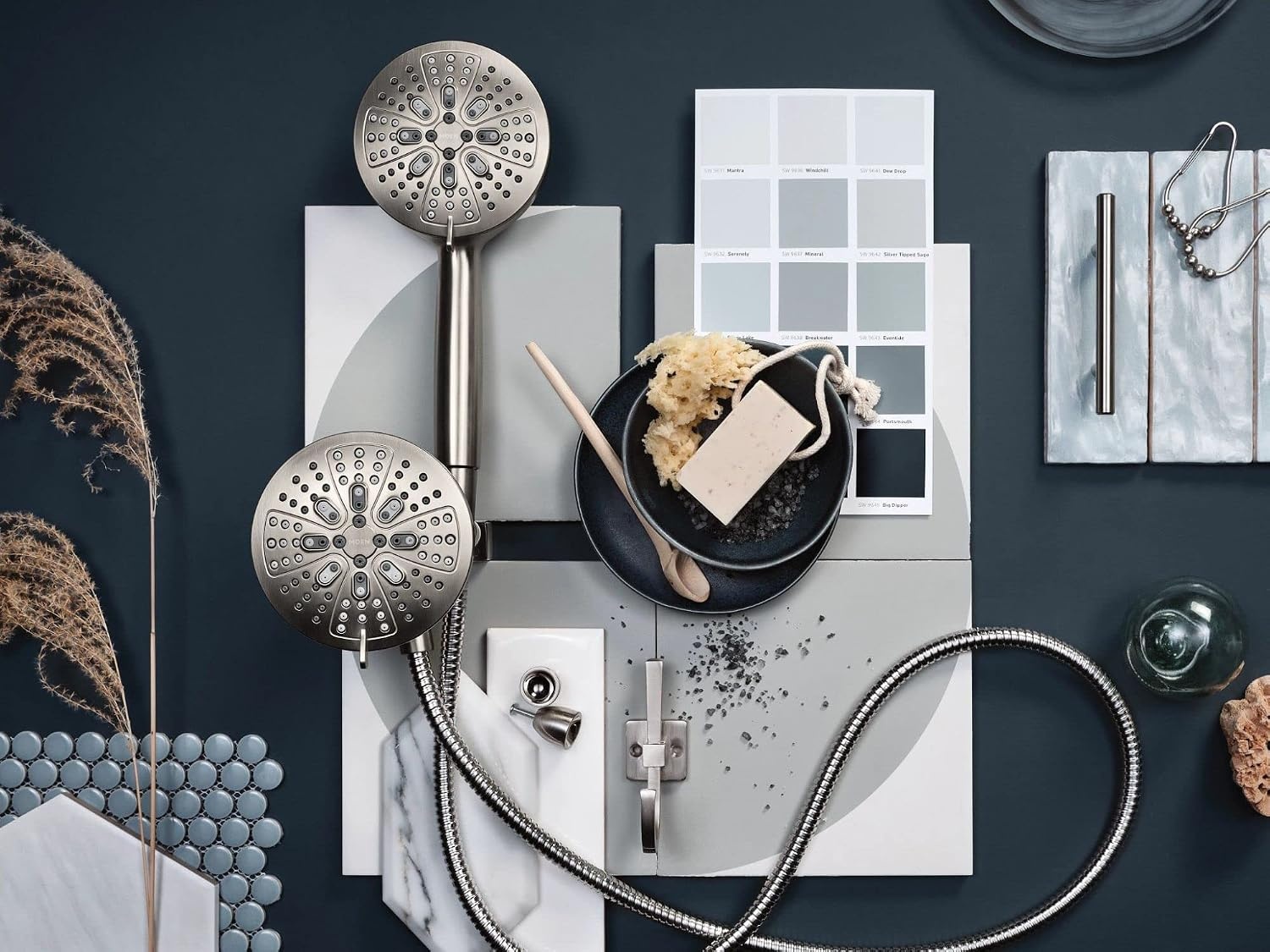 image:imageMoen Hydro Energetix High Pressure Dual Shower Head with Handheld Spray Combo Spot Resist Brushed Nickel Finish 200C0SRN