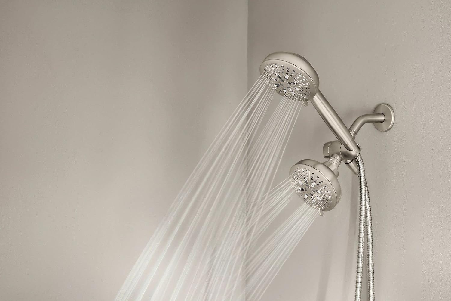 image:imageMoen Hydro Energetix High Pressure Dual Shower Head with Handheld Spray Combo Spot Resist Brushed Nickel Finish 200C0SRN