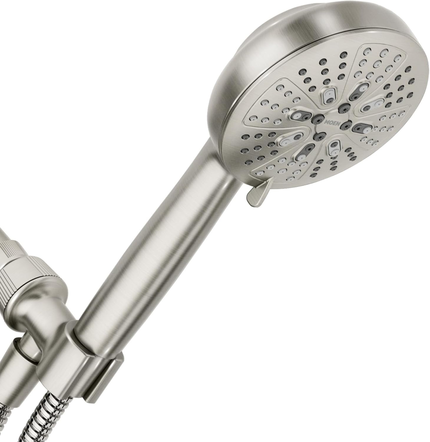 image:imageMoen Hydro Energetix High Pressure Shower Head with Handheld Sprayer 8 Handheld Shower Head Spray Settings Spot Resist Brushed Nickel Finish 200H0SRNSpot Resist Brushed Nickel