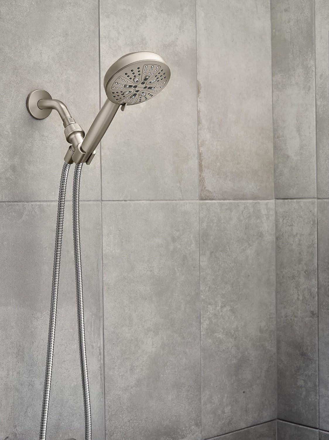 image:imageMoen Hydro Energetix High Pressure Shower Head with Handheld Sprayer 8 Handheld Shower Head Spray Settings Spot Resist Brushed Nickel Finish 200H0SRNSpot Resist Brushed Nickel