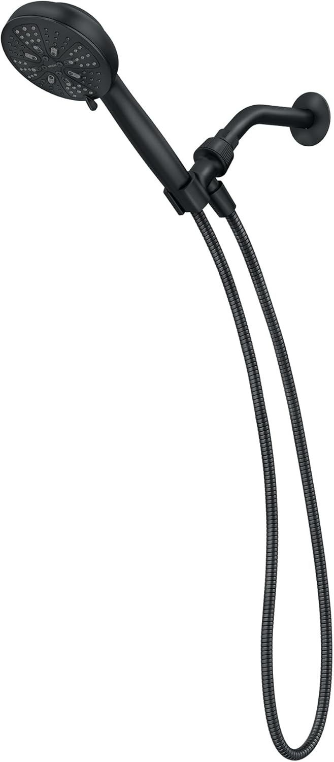 image:imageMoen Hydro Energetix Matte Black High Pressure Shower Head with Handheld Sprayer Featuring 8 Spray Settings 200H0BLPack of 1