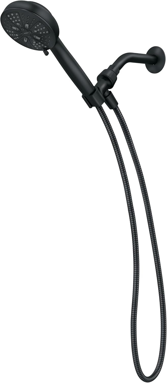 image:imageMoen Hydro Energetix Matte Black High Pressure Shower Head with Handheld Sprayer Featuring 8 Spray Settings 200H0BLPack of 1