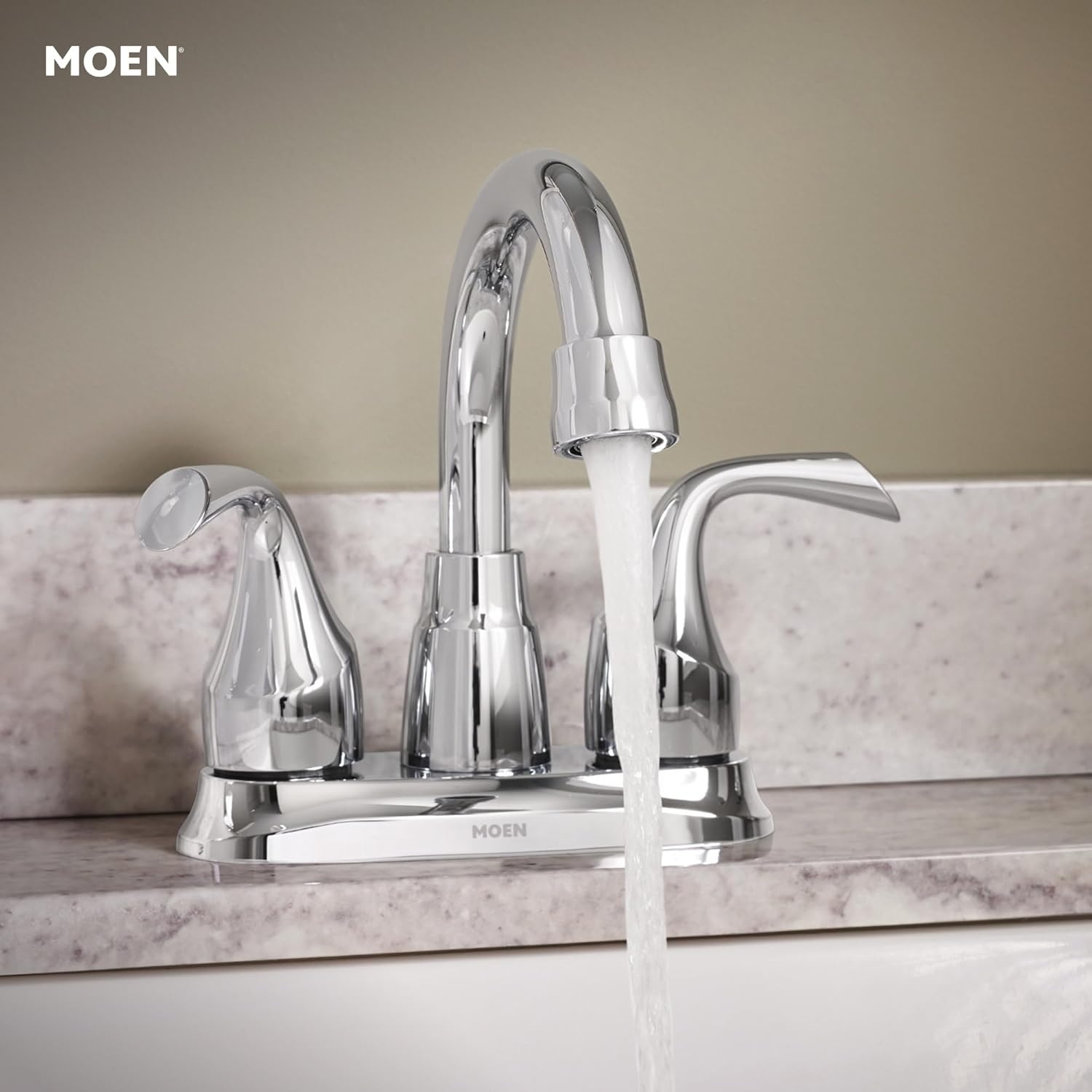 image:imageMoen Idora Chrome TwoHandle Centerset Bathroom Sink Faucet with Drain Assembly 84115Chrome