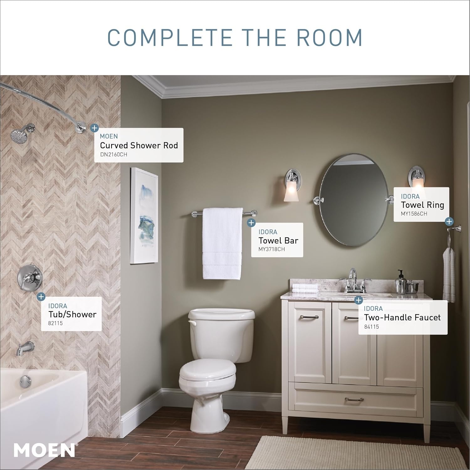 image:imageMoen Idora Chrome TwoHandle Centerset Bathroom Sink Faucet with Drain Assembly 84115Chrome