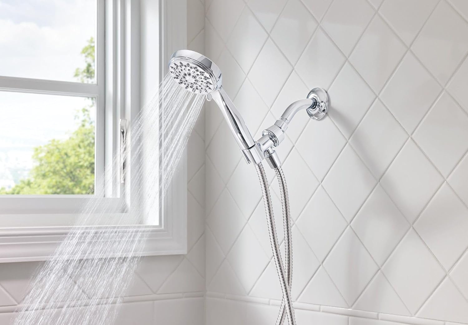image:imageMoen Ignite Chrome Fivefunction Shower Head With 25 GPM HighPressure Spray 20090Chrome