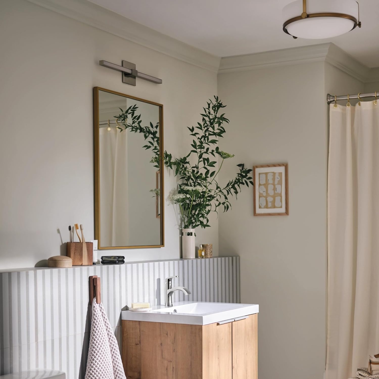 image:imageMoen Karis Spot Resist Brushed Nickel OneHandle Single Hole Bathroom Sink Faucet with Optional Deck Plate 84346SRNChrome