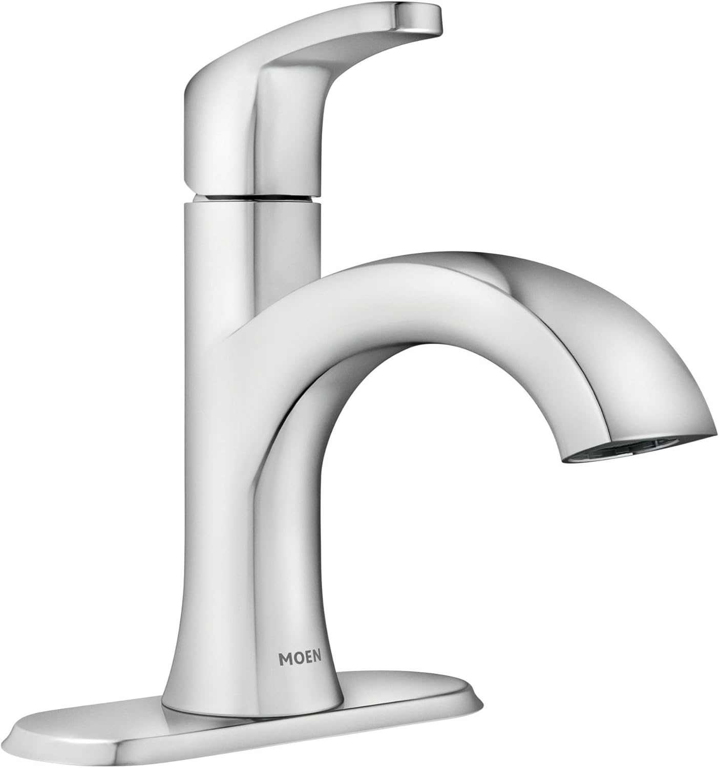 image:imageMoen Karis Spot Resist Brushed Nickel OneHandle Single Hole Bathroom Sink Faucet with Optional Deck Plate 84346SRNChrome