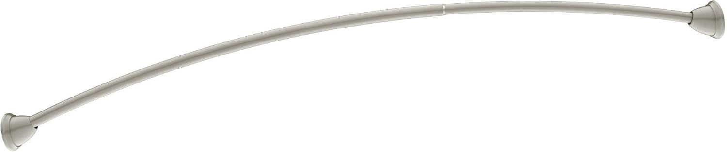image:imageMoen MDN2170CH Magnetix 60inch Curved Adjustable Single Shower Curtain Rod ChromeBrushed Nickel