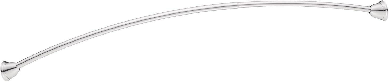 image:imageMoen MDN2170CH Magnetix 60inch Curved Adjustable Single Shower Curtain Rod ChromeChrome