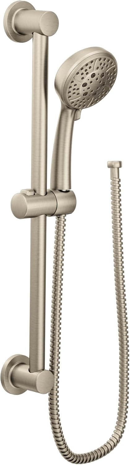 image:imageMoen Matte Black EcoPerformance 4Spray Pattern Detachable Handheld Showerhead with 69InchLong Hose and 30Inch Slide Bar 3669EPBLBrushed Nickel