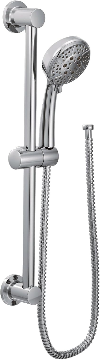 image:imageMoen Matte Black EcoPerformance 4Spray Pattern Detachable Handheld Showerhead with 69InchLong Hose and 30Inch Slide Bar 3669EPBLChrome