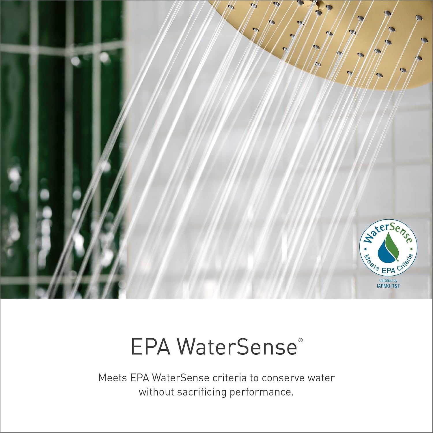 image:imageMoen Matte Black OneFunction 634 Inch Wide EcoPerformance Rain Showerhead with Immersion Rainshower Technology S178EPBL