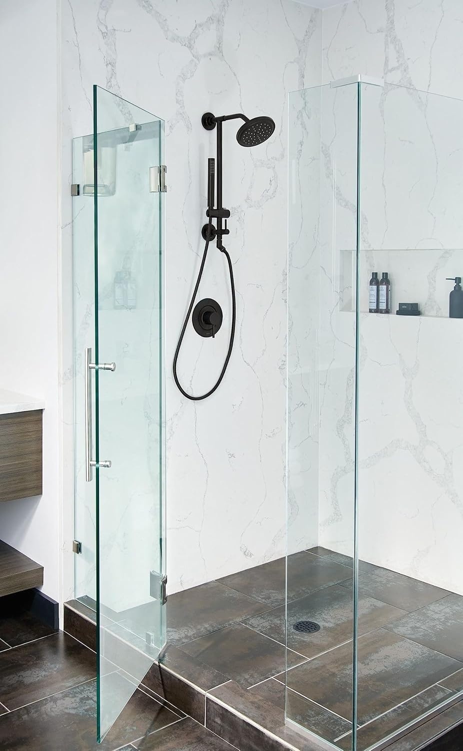 image:imageMoen Matte Black Single Function Shower Head with Immersion Rainshower Technology 7Inch Diameter S176BLMatte Black