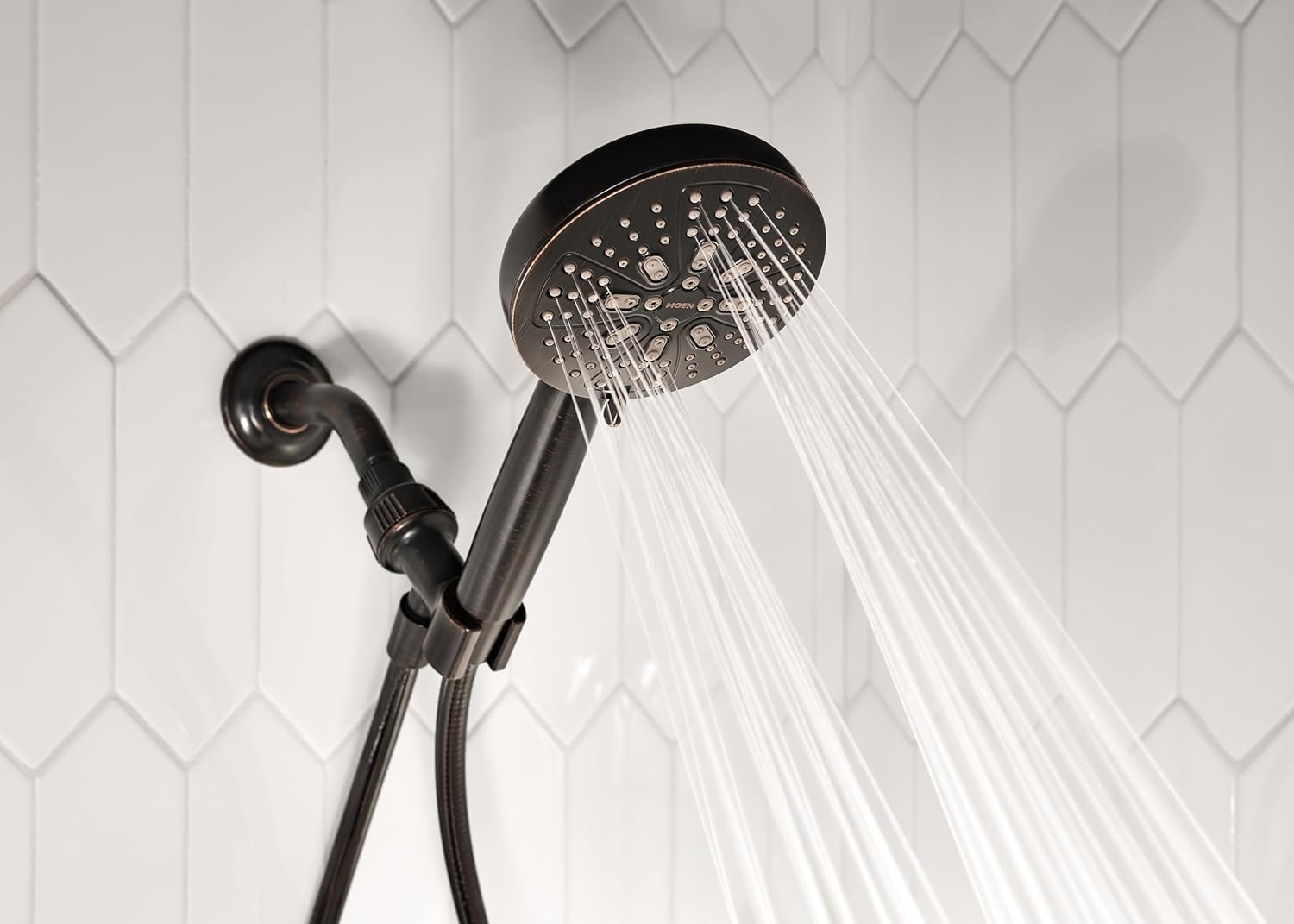 image:imageMoen Mediterranean Bronze Hydro Energetix High Pressure Shower Head with Handheld Sprayer Featuring 8 Spray Settings 200H0BRBPack of 1