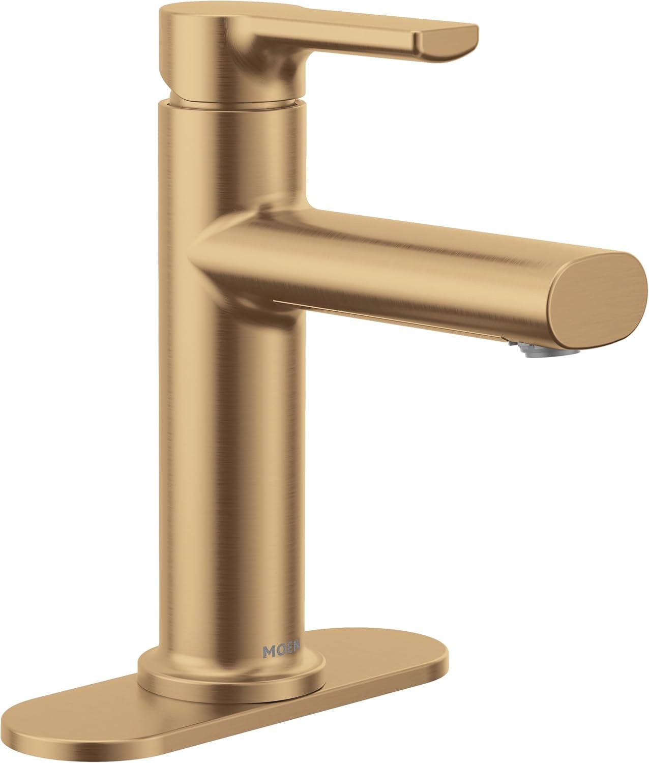 image:imageMoen Meena Bronzed Gold OneHandle Single Hole Modern Bathroom Sink Faucet with Optional Deckplate and Drain Assembly 84794BZGBronzed Gold