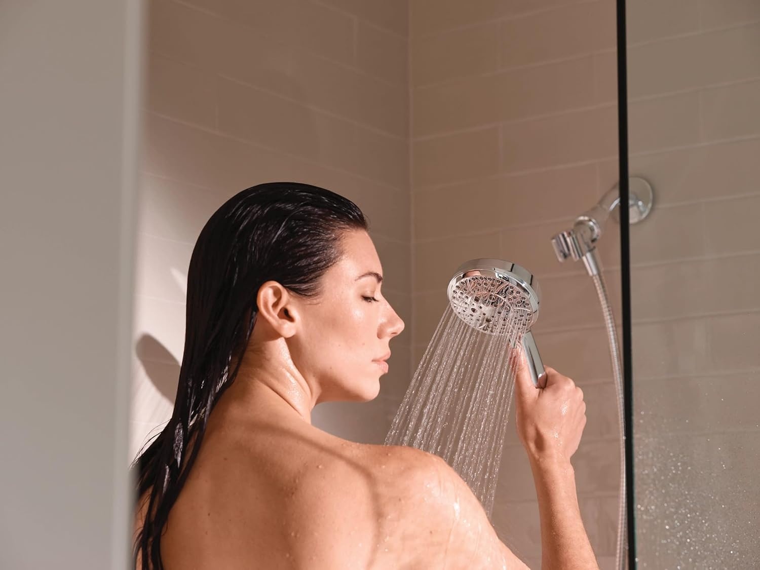 image:imageMoen Meena Matte Black Single Handle Modern Shower Faucet Set with Handshower and Tub Spout for Bathtub Valve Included 82618BLChrome