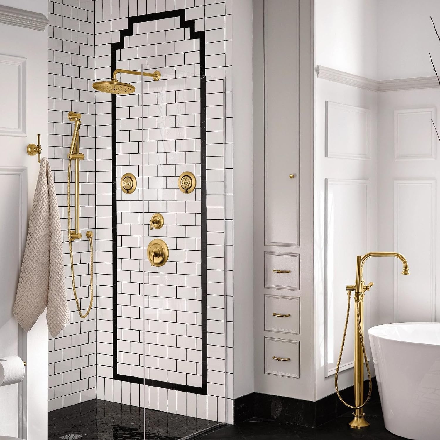 image:imageMoen Mosaic Brushed Gold Round TwoFunction Body Spray Valve Required TS1422BG