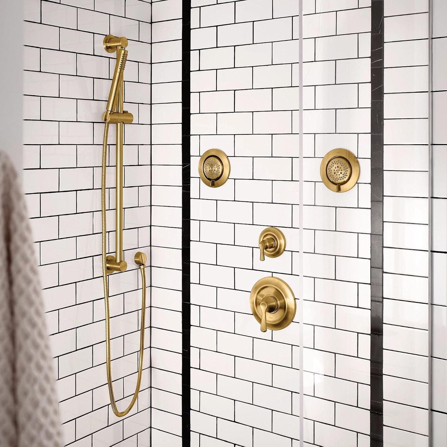 image:imageMoen Mosaic Brushed Gold Round TwoFunction Body Spray Valve Required TS1422BG