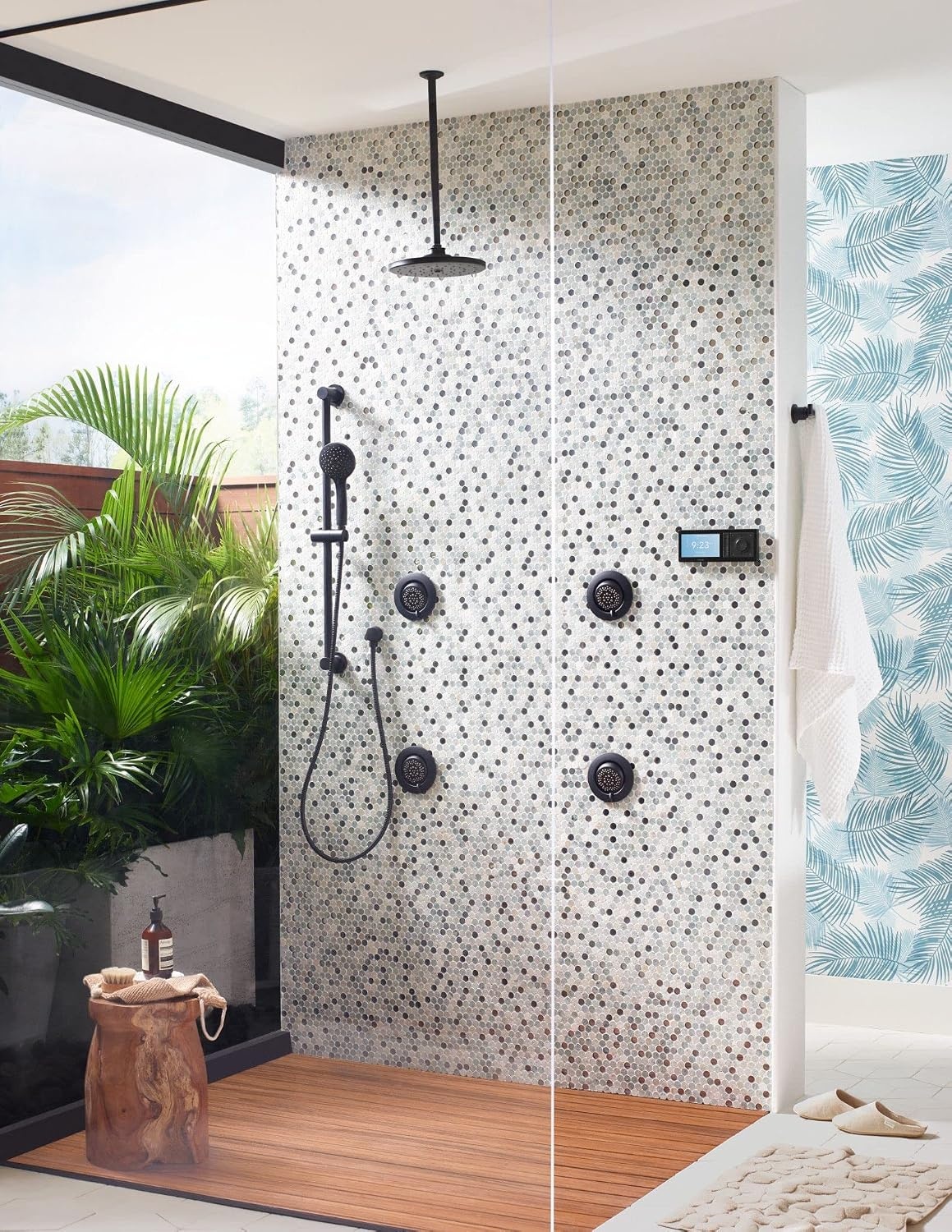 image:imageMoen Mosaic Matte Black Round TwoFunction Body Spray Valve Required TS1422BL