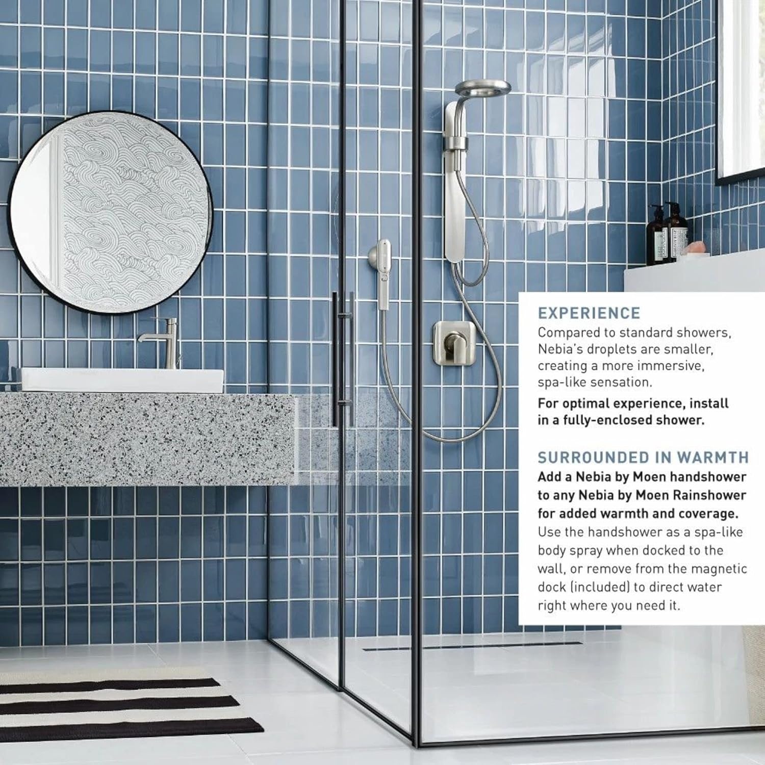 image:imageMoen N207H0BL Spa Shower Handheld Matte Black 1 Setting 15 GPM 59 Hose Easy InstallMatte Black