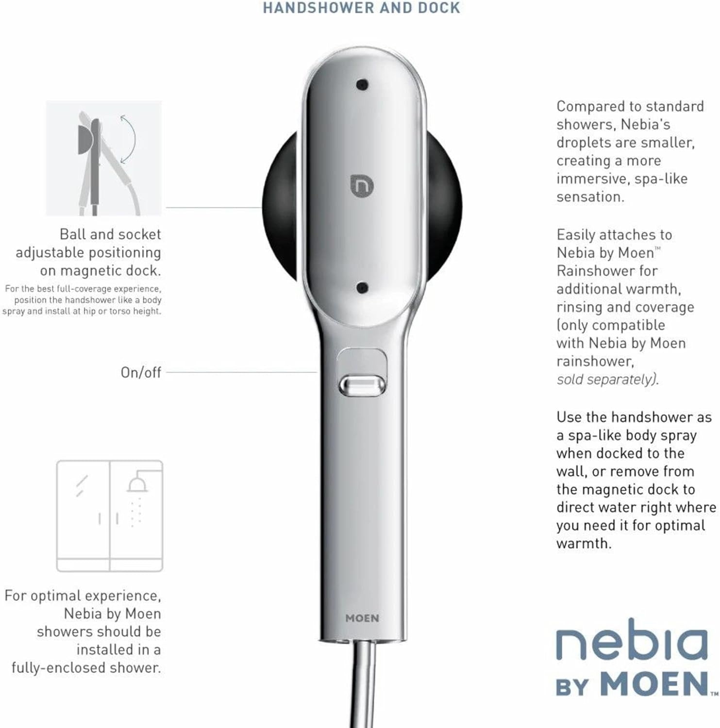 image:imageMoen N207H0BLC Spa Shower Handheld Matte BlackChrome