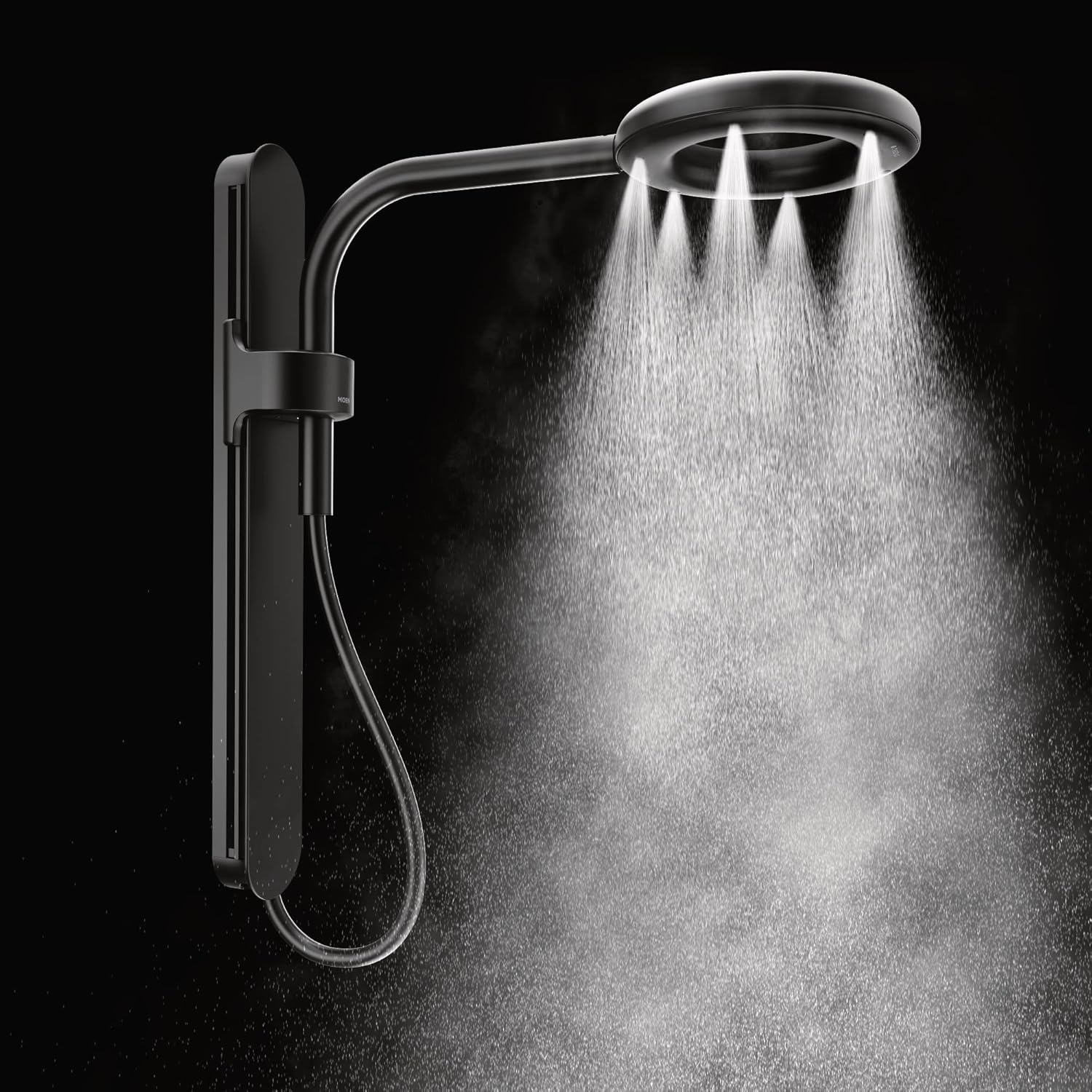 image:imageMoen N207R0BL Spa Shower Rainshower Matte BlackMatte Black
