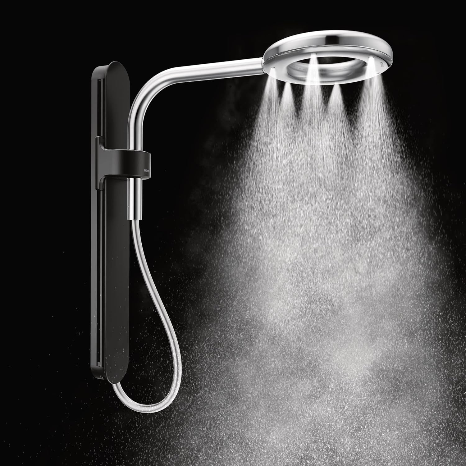 image:imageMoen N207R0BL Spa Shower Rainshower Matte BlackMatte Black