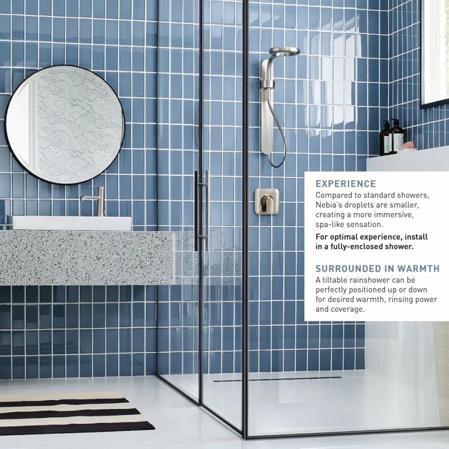 image:imageMoen N214R0CH Spa Shower Rainshower ChromeWhiteMatte Black