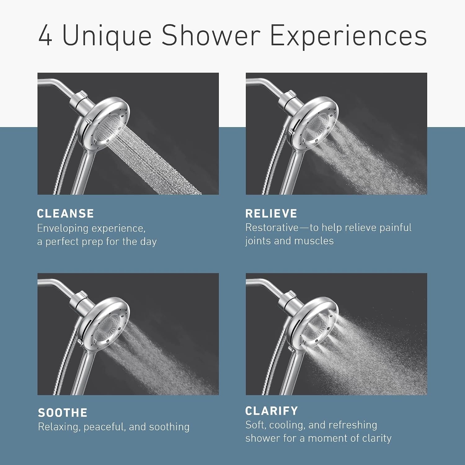 image:imageMoen N400H0CH Quattro Handheld Four Unique Shower Experiences and Magnetix Dock Chrome