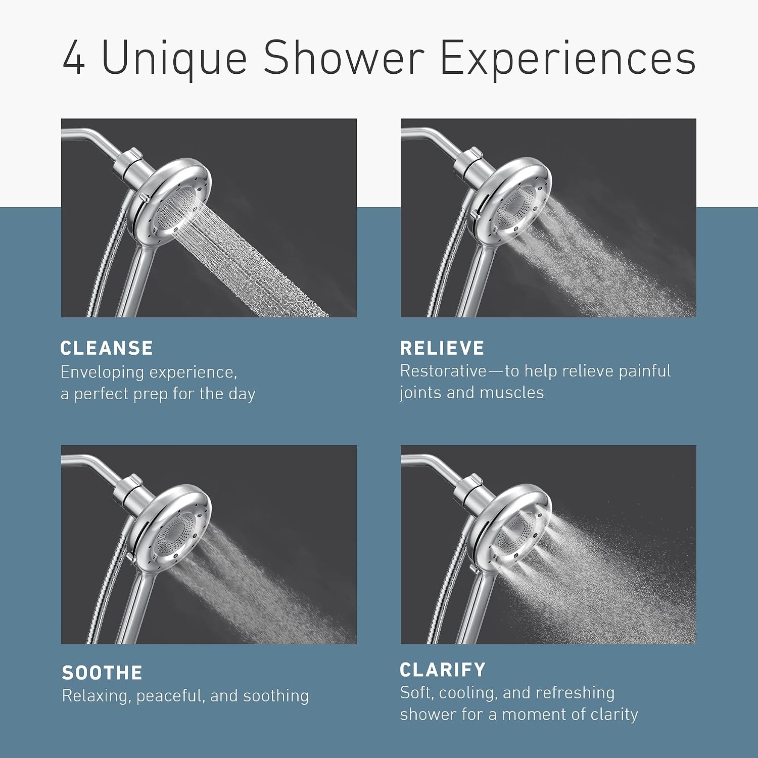 image:imageMoen N400H0CH Quattro Handheld Four Unique Shower Experiences and Magnetix Dock Chrome