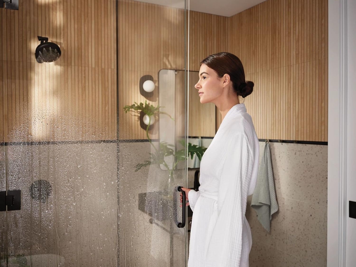 image:imageMoen N400R0BL Quattro Rainshower Showerhead with Four Unique Shower Experiences Matte Black