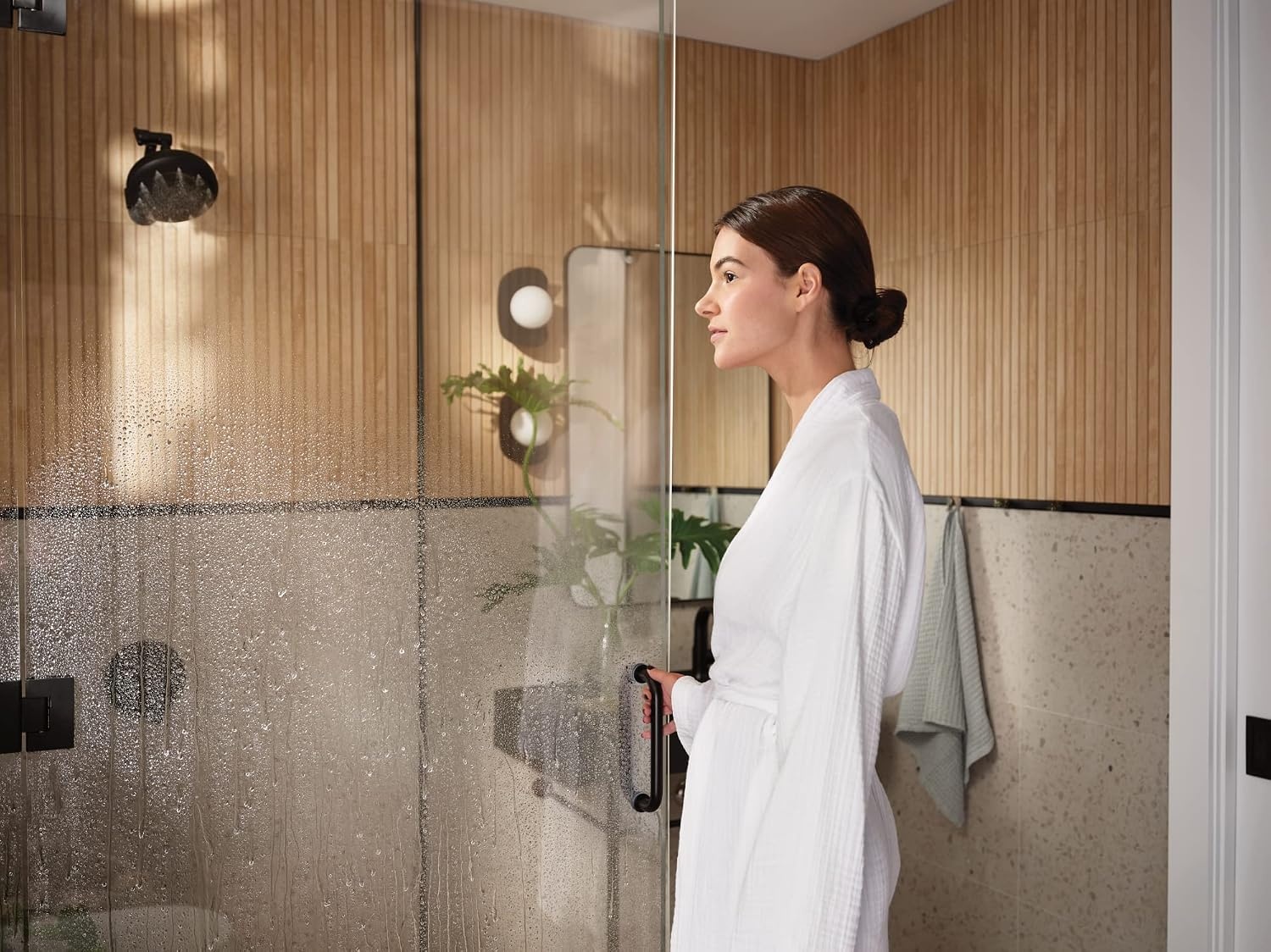 image:imageMoen N400R0BL Quattro Rainshower Showerhead with Four Unique Shower Experiences Matte Black