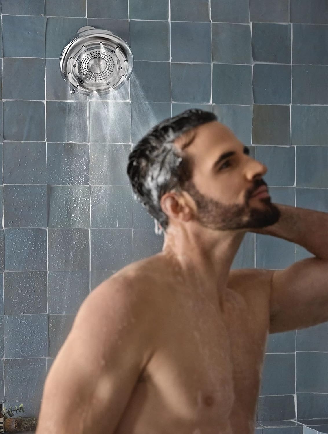 image:imageMoen N400R0CH Quattro Rainshower Showerhead with Four Unique Shower Experiences Chrome